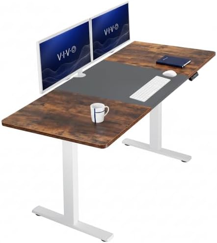VIVO Black/Vintage Brown 71 x 30 in Standing Desk, DESK-KIT-1W7BN