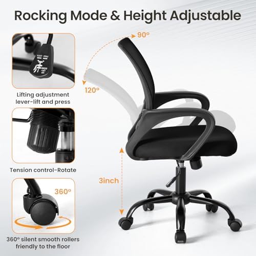 OLIXIS Office Desk Chair, Ergonomic Computer Chair, Lumbar Support