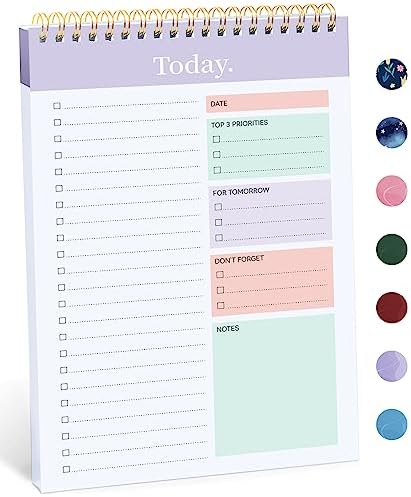 Taja To Do List Notepad, Undated Daily Planner for Work and Goal Setting