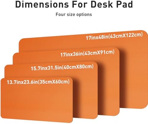 Aothia Leather Desk Pad Protector, Mouse Pad, Office Desk Mat, Non-Slip PU Leather Desk Blotter, Laptop Desk Pad, Waterproof Desk Writing Pad for Office and Home (31.5" x 15.7",Hermes Orange)