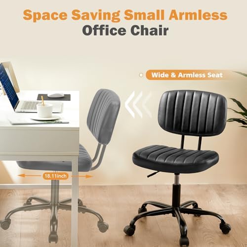 Sweetcrispy Office Desk Chair, Small Home Vanity Chair, Lumbar Support