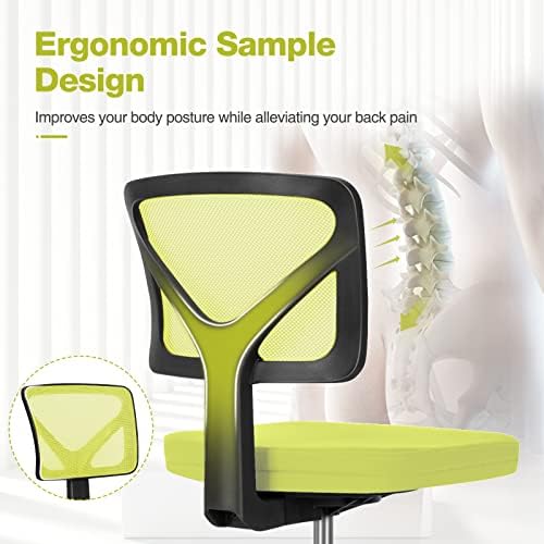 Sweetcrispy Small Armless Desk Chair, Mesh Rolling Office Chairs