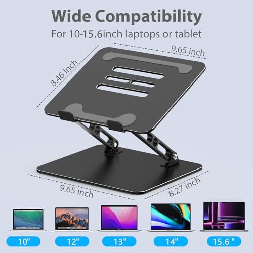Adjustable Laptop Stand for Desk, Metal Laptop Riser Holder