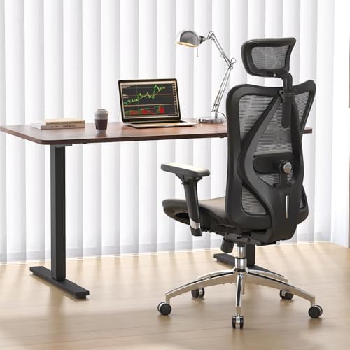 SIHOO M57 Ergonomic Mesh Office Chair, High Back Home Desk Chair with 3D Armrests, Lumbar Support and Adjustable Headrest, Comfortable Computer Chair, Hold 330 LBS-2 Packs-Grey