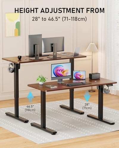 48" Large Electric Standing Desk Adjustable Height for Home Office