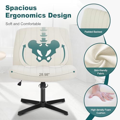 OLIXIS Criss Cross Chair, Vanity Chair, Home Office Desk