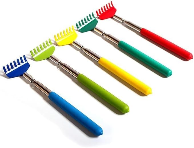 2PC Cat Comb Telescopic Teaser Wand Retractable Scratch Comb Tickle Handy Interactive Play Toy for Small Animal Rabbit Ferret Guinea Pig Dog (Rake)