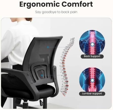 DUMOS Ergonomic Office Chair, Executive Desk Chair with Lumbar Support