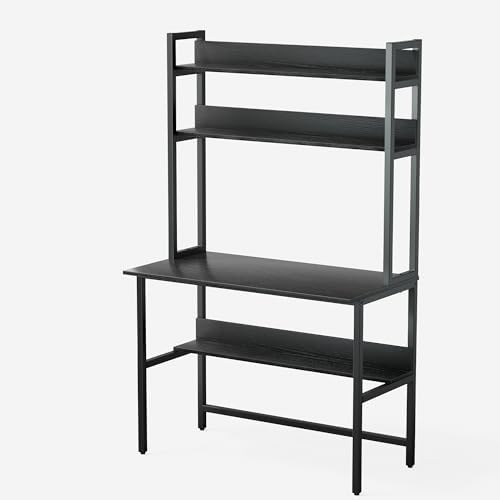 Aquzee 40 Inch Desk with Hutch, Computer Desk with Shelves