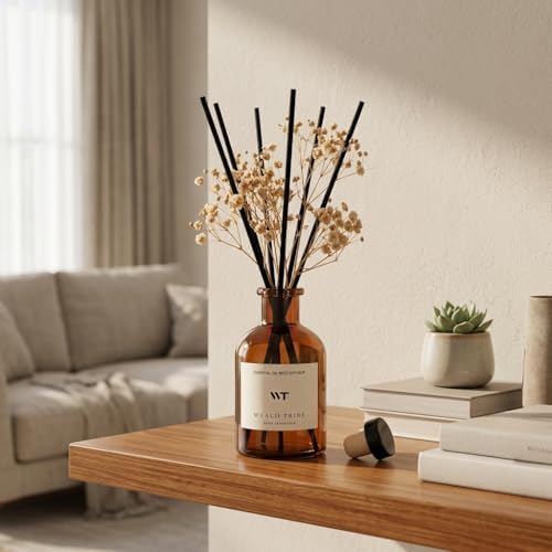 Vanilla & Coconut Scent Reed Diffuser Set for Bathroom Decor