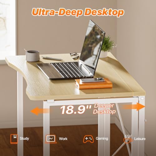 Huuger Folding Desk for Small Spaces, 31.5 Inch Foldable Computer Table
