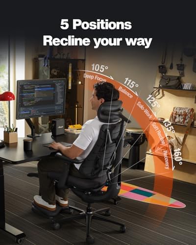 LiberNovo Omni PRO Dynamic Ergonomic Office Chair, Built-in Fan, 45cm