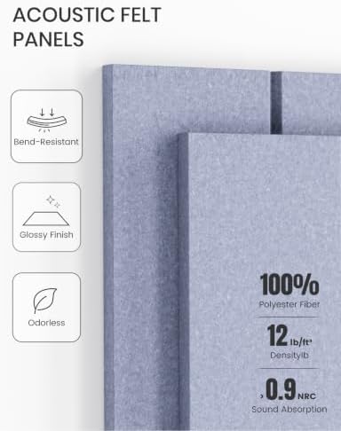 Fluxynara 36" x 24" Large Felt Bulletin Board, Soft Periwinkle