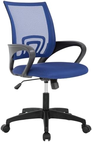 BestOffice Ergonomic Office Chair | Mid-Back Swivel Desk Chair | Dark Blue