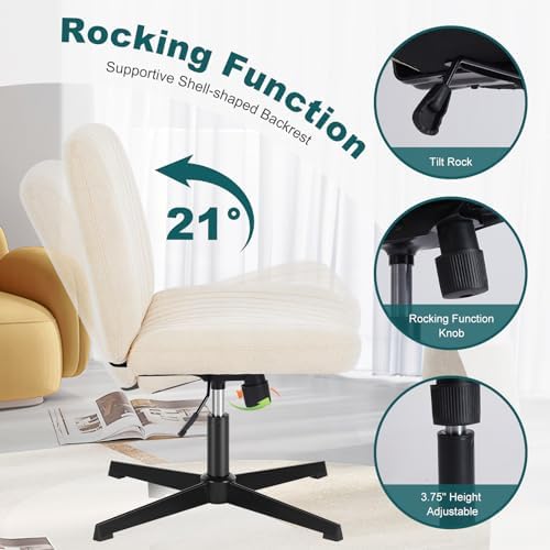 OLIXIS Criss Cross Chair, Vanity Chair, Home Office Desk