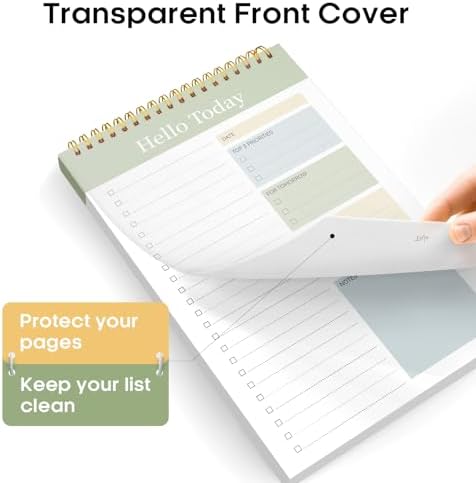 Taja To Do List Notepad, Undated Daily Planner for Work and Goal Setting