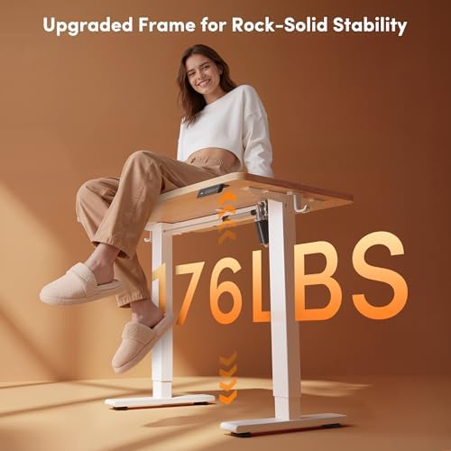 FEZIBO Standing Desk 32 × 19 Inch Electric Height Adjustable, Maple