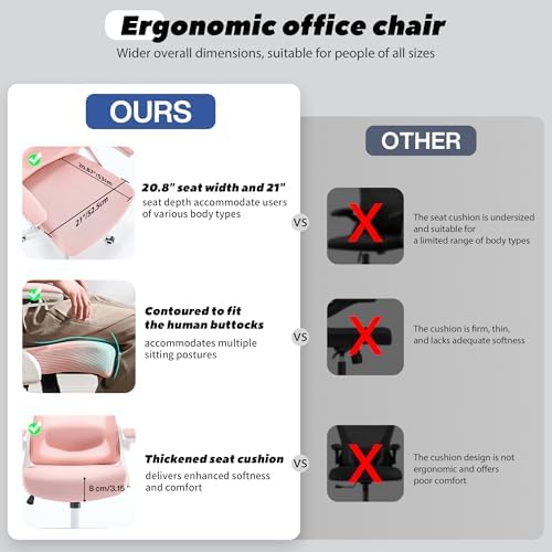 Fizzin Office Chair Mesh Computer Chairs with Adjustable Lumbar Support
