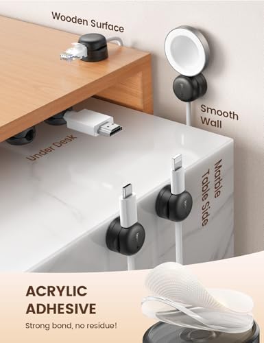 Lamicall 12Pack Rotating Cord Organizer, Desk Office Nightstand Accessories