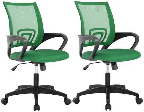 BestOffice Home Office Chair Ergonomic Desk Chair Mesh Computer Chair with Lumbar Support Armrest Executive Rolling Swivel Adjustable Mid Back Task Chair,Green