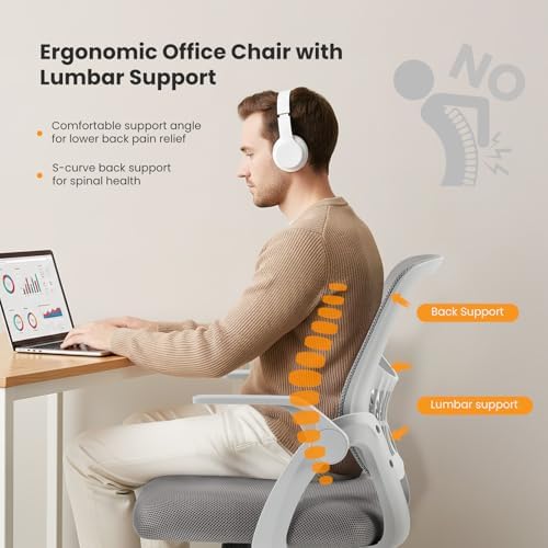 Sweetcrispy Computer Desk Chair, Home Office Chair, Lumbar Support