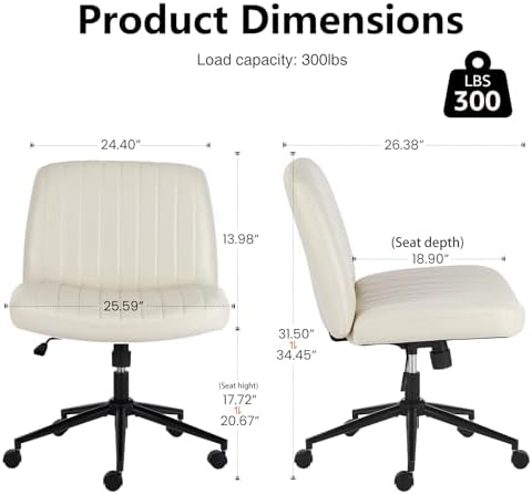 OLIXIS Criss Cross Chair with Wheels, Vanity Chair, Home Office Desk
