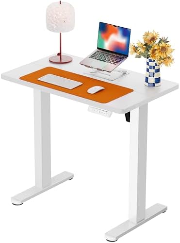 ErGear Height Adjustable Electric Standing Desk, 32 x 19 Inches Sit Stand up Desk with Memory Presets, Computer Home Office Desk, White