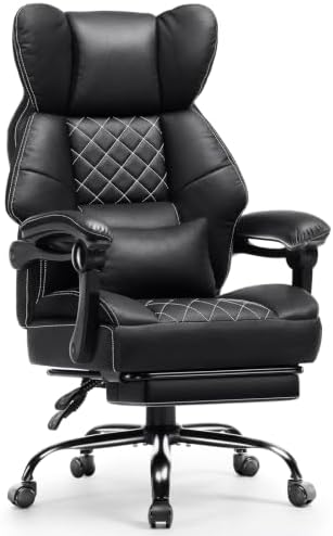 GTPLAYER Big&Tall Ergonomic Gaming Chair, Wide Spring Seat, Linkage Armrest,Black