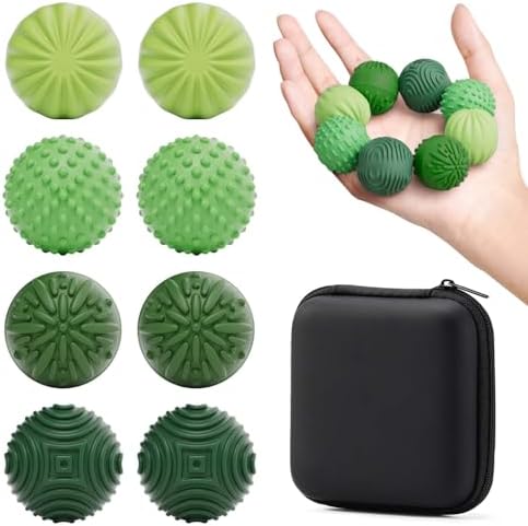 luckdoor Silicone Magnetic Balls Fidget Toys for Adults & Teens,8PCS Stress Relief Sensory Toys for Autism ADHD Anxiety,Fun Textures Gadgets,Office Desk Toy,Stocking Stuffers for Women Men Teen Gifts