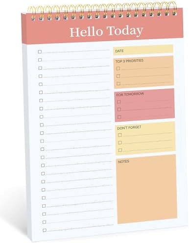 Taja To Do List Notepad, Undated Daily Planner for Work and Goal Setting