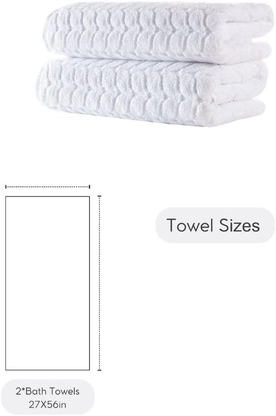 BAGNO MILANO Turkish Bath Towels, Soft Plush Jacquard Luxury Bath Towels, Quick Dry Towel Set (Black, 2 pcs Bath Towel Set)