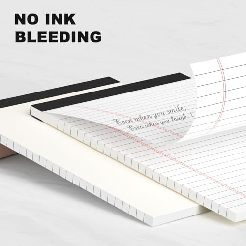 AILZFEI 12pcs Small Note Pad 5x8 College Ruled White Legal Pads Paper Notepads 12 Pack Study Back Writing Pads 5 x 8 Legal Pads Perforated Narrow Ruled Pads of Paper White