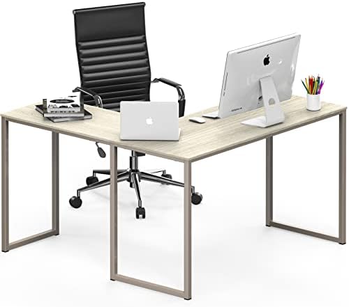 SHW Mission 48 x 48 L-Shape Home Office Computer Desk, Maple
