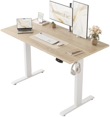 Agilestic 48 * 24 Inch Height Adjustable Electric Standing Desk, Maple