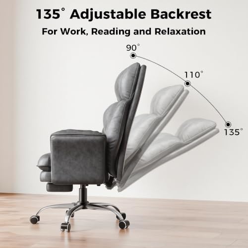 Big and Tall Office Chair, Flip Armrests for Pets & Cross Legged Sitting