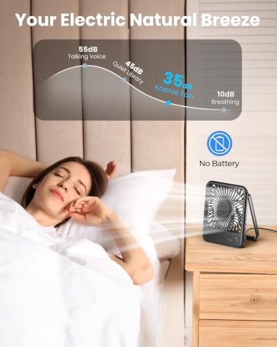 Koonie USB Desk Fan, Strong Wind Ultra Quiet Small Mini Fan