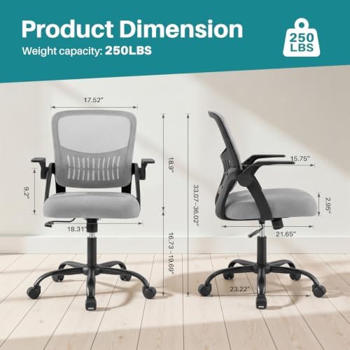 OLIXIS Ergonomic Office Desk Chair, Mid-Back Executive Computer Chair