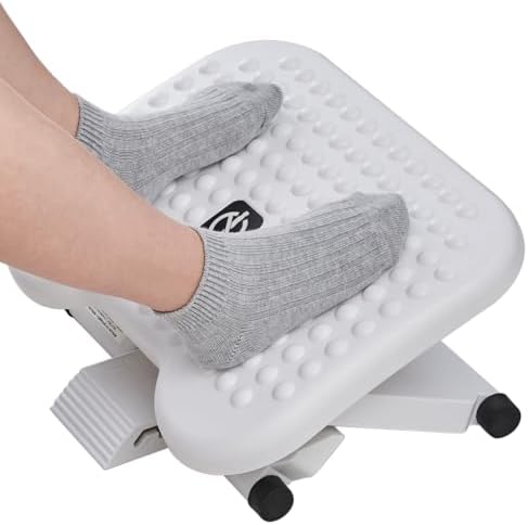 HUANUO Adjustable Foot Rest for Under Desk with 3 Height Position, White