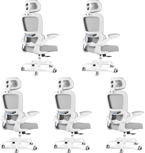 TRALT Office Chair Ergonomic Desk Chair - Gaming Chair with Lumbar Support (5, White)