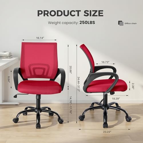 OLIXIS Ergonomic Office Chair 2 Pack, Home Desk Mesh Chairs, Lumbar Support