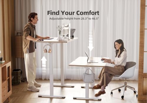 Claiks Electric Height Adjustable Standing Desk, 35x20 Inch, Nature