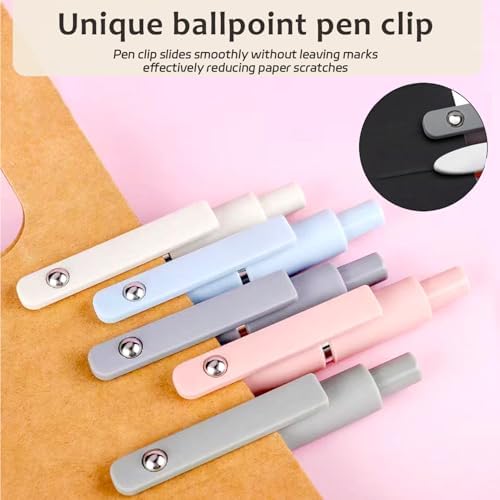 ACEES Gel Pens, 5 Pcs Retractable Quick Dry Black Ink Pen, 0.5mm Fine Point