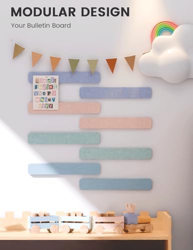 Fluxynara 13" x 2" Felt Wall Panels, Coastal Haze