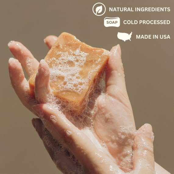 Natural Cotton Candy Bar Soap - Gentle Cleansing for Sensitive Skin - 3 Pack