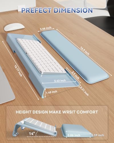 Laborio Computer Keyboard Wrist Rest, Keyboard Riser Stand for Desktop