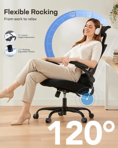 HUANUO Ergonomic Office Chair with 3D Armrests and Lumbar Support