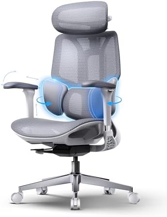 Hbada E3 Air 2026 Ergonomic Office Chair, 3-Zone Lumbar Support, Comfy Home Office Chair with Auto Recline, 4D Headrest & Armrests, 140° Tilt for Work & Relax, Grey