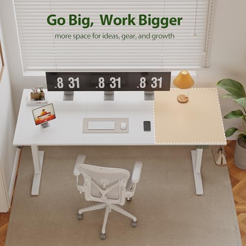 Agilestic 71 * 32 Inch Height Adjustable Electric Standing Desk, White