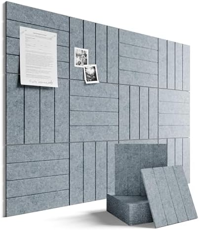 Fluxynara 48" x 36" Large Felt Bulletin Board, Blue Gray