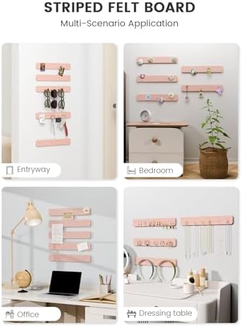 Fluxynara 13" x 2" Felt Wall Panels, Pink